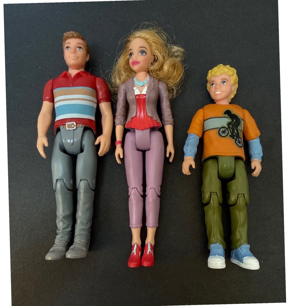Fisher Price Loving Family Doll Lot 2014 Dad Mom Boy Articulated Figures 3pc Set